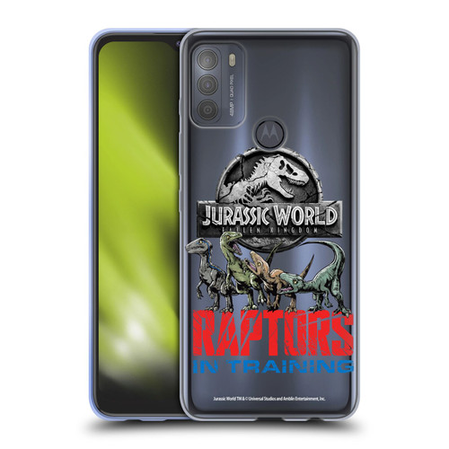 Jurassic World Fallen Kingdom Key Art Raptors In Training Soft Gel Case for Motorola Moto G50