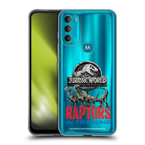 Jurassic World Fallen Kingdom Key Art Raptors In Training Soft Gel Case for Motorola Moto G71 5G