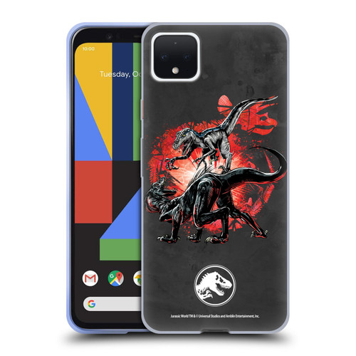 Jurassic World Fallen Kingdom Key Art Raptors Battle Soft Gel Case for Google Pixel 4 XL