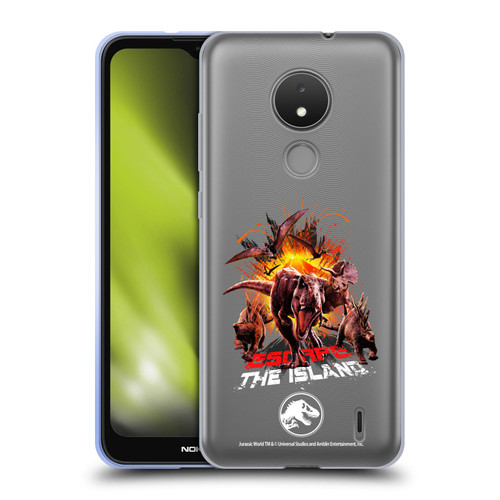 Jurassic World Fallen Kingdom Key Art Dinosaurs Escape Island Soft Gel Case for Nokia C21