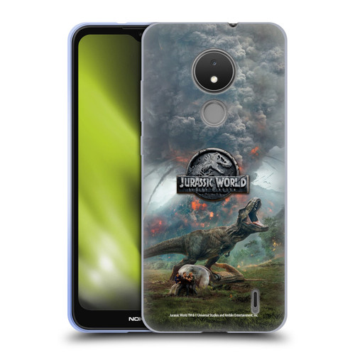 Jurassic World Fallen Kingdom Key Art T-Rex Volcano Soft Gel Case for Nokia C21