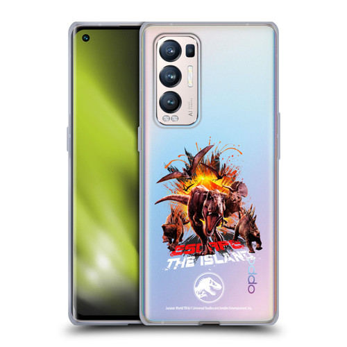 Jurassic World Fallen Kingdom Key Art Dinosaurs Escape Island Soft Gel Case for OPPO Find X3 Neo / Reno5 Pro+ 5G