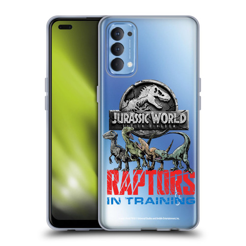 Jurassic World Fallen Kingdom Key Art Raptors In Training Soft Gel Case for OPPO Reno 4 5G