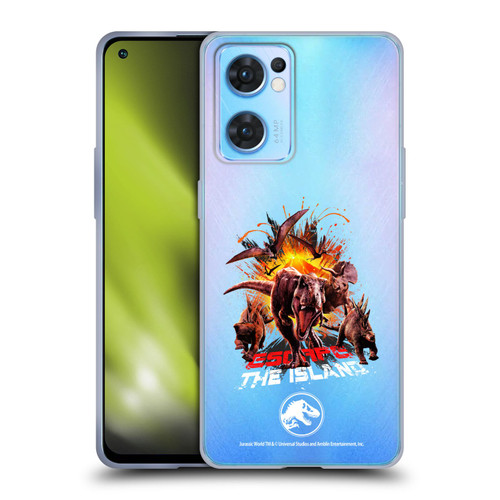 Jurassic World Fallen Kingdom Key Art Dinosaurs Escape Island Soft Gel Case for OPPO Reno7 5G / Find X5 Lite