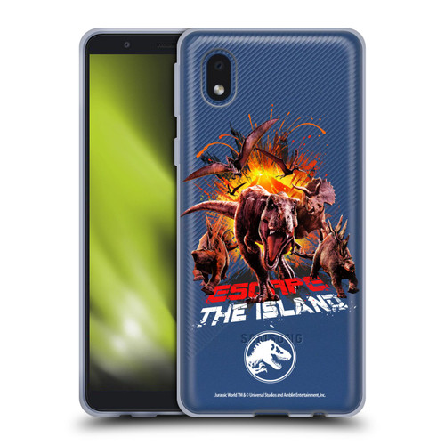 Jurassic World Fallen Kingdom Key Art Dinosaurs Escape Island Soft Gel Case for Samsung Galaxy A01 Core (2020)