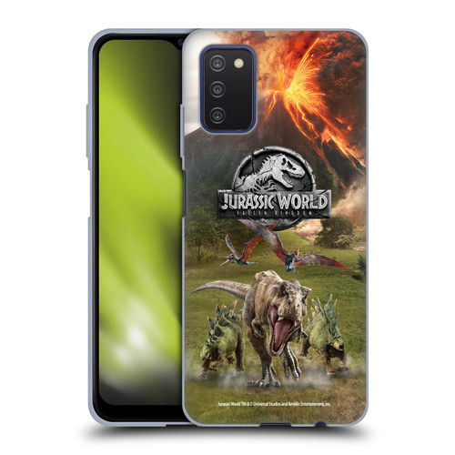 Jurassic World Fallen Kingdom Key Art Dinosaurs Escape Soft Gel Case for Samsung Galaxy A03s (2021)