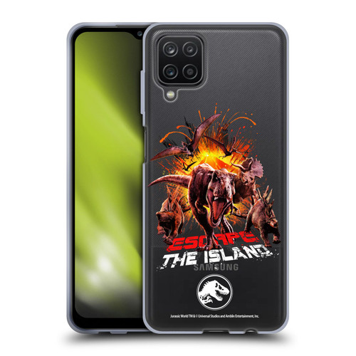 Jurassic World Fallen Kingdom Key Art Dinosaurs Escape Island Soft Gel Case for Samsung Galaxy A12 (2020)