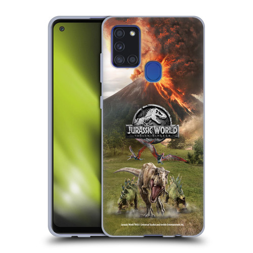 Jurassic World Fallen Kingdom Key Art Dinosaurs Escape Soft Gel Case for Samsung Galaxy A21s (2020)