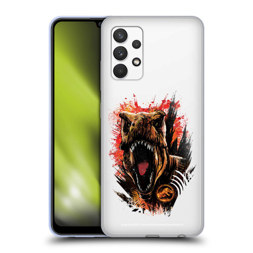 Jurassic World Fallen Kingdom Key Art T-Rex Art Soft Gel Case for Samsung Galaxy A32 (2021)