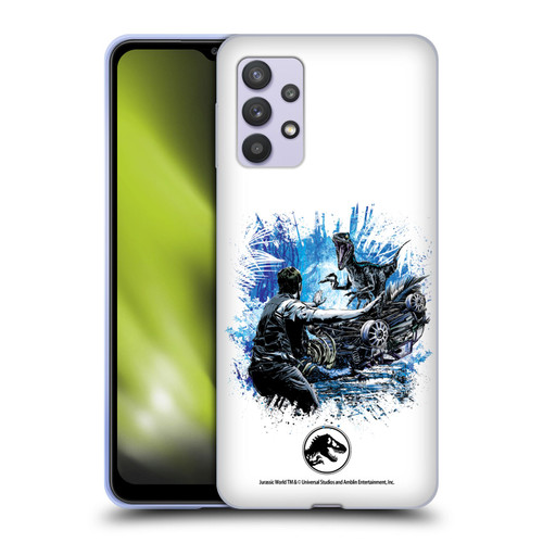 Jurassic World Fallen Kingdom Key Art Blue & Owen Distressed Look Soft Gel Case for Samsung Galaxy A32 5G / M32 5G (2021)