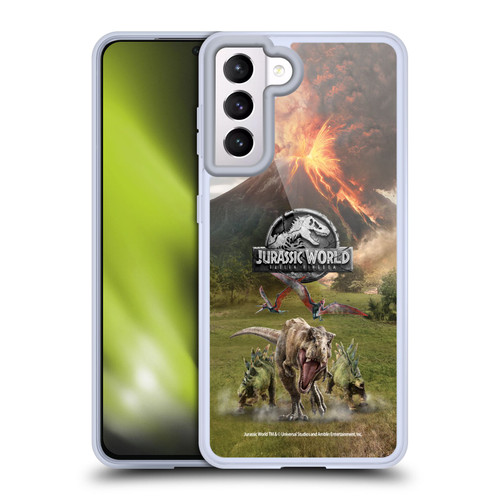 Jurassic World Fallen Kingdom Key Art Dinosaurs Escape Soft Gel Case for Samsung Galaxy S21 5G