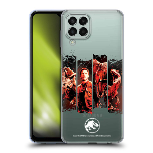 Jurassic World Fallen Kingdom Key Art Character Frame Soft Gel Case for Samsung Galaxy M33 (2022)