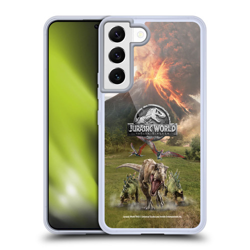 Jurassic World Fallen Kingdom Key Art Dinosaurs Escape Soft Gel Case for Samsung Galaxy S22 5G