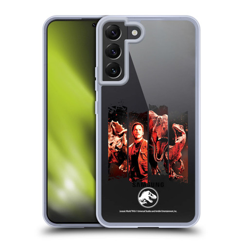 Jurassic World Fallen Kingdom Key Art Character Frame Soft Gel Case for Samsung Galaxy S22+ 5G