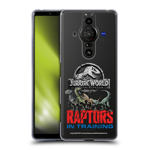 Jurassic World Fallen Kingdom Key Art Raptors In Training Soft Gel Case for Sony Xperia Pro-I