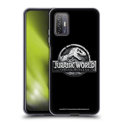 Jurassic World Fallen Kingdom Logo Plain Black Soft Gel Case for HTC Desire 21 Pro 5G