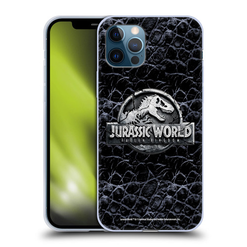 Jurassic World Fallen Kingdom Logo Dinosaur Scale Soft Gel Case for Apple iPhone 12 / iPhone 12 Pro