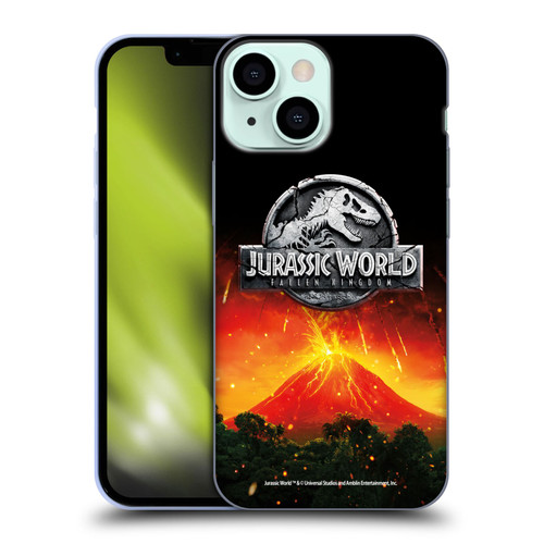 Jurassic World Fallen Kingdom Logo Volcano Eruption Soft Gel Case for Apple iPhone 13 Mini