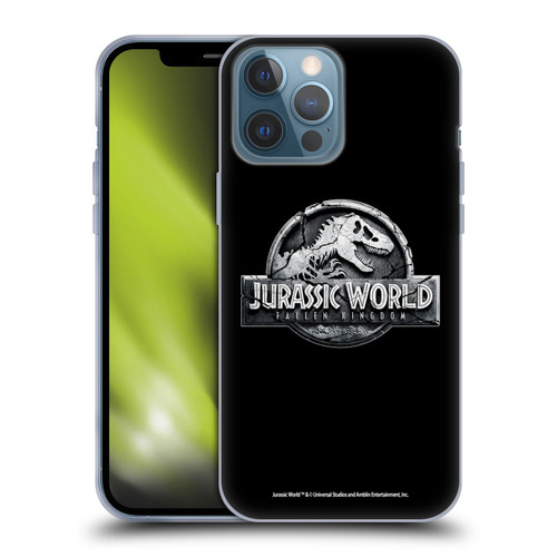 Jurassic World Fallen Kingdom Logo Plain Black Soft Gel Case for Apple iPhone 13 Pro Max