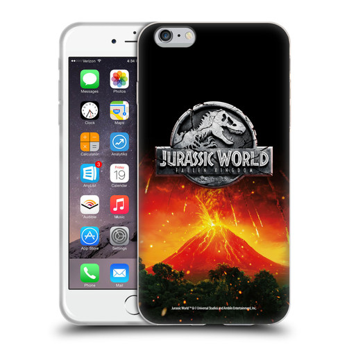 Jurassic World Fallen Kingdom Logo Volcano Eruption Soft Gel Case for Apple iPhone 6 Plus / iPhone 6s Plus