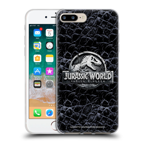 Jurassic World Fallen Kingdom Logo Dinosaur Scale Soft Gel Case for Apple iPhone 7 Plus / iPhone 8 Plus
