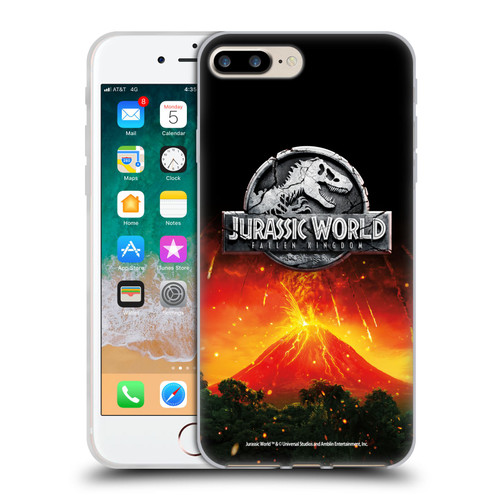 Jurassic World Fallen Kingdom Logo Volcano Eruption Soft Gel Case for Apple iPhone 7 Plus / iPhone 8 Plus