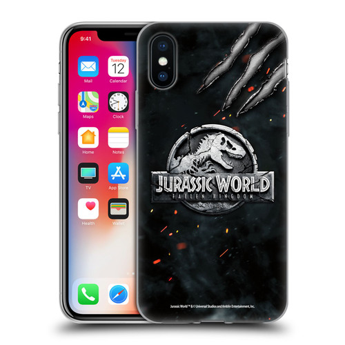 Jurassic World Fallen Kingdom Logo Dinosaur Claw Soft Gel Case for Apple iPhone X / iPhone XS