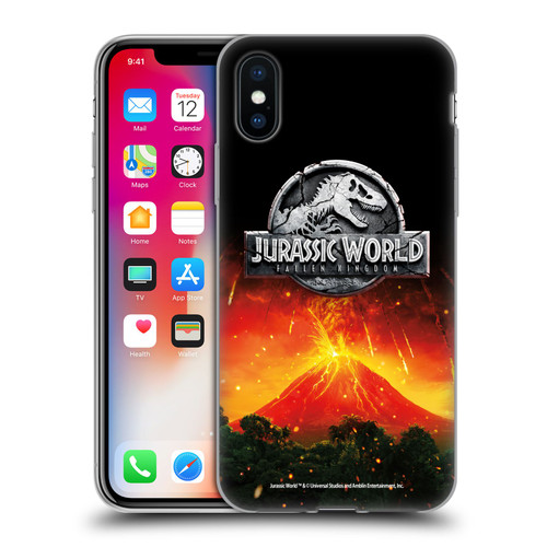 Jurassic World Fallen Kingdom Logo Volcano Eruption Soft Gel Case for Apple iPhone X / iPhone XS