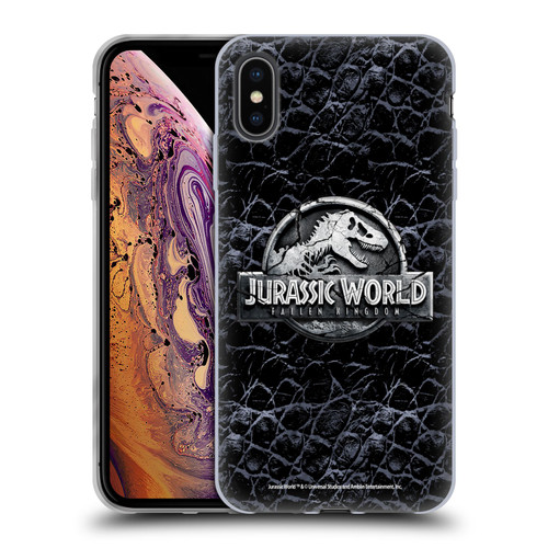Jurassic World Fallen Kingdom Logo Dinosaur Scale Soft Gel Case for Apple iPhone XS Max