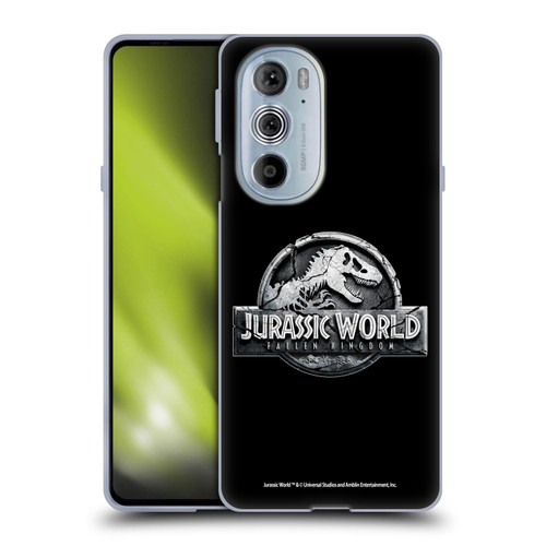 Jurassic World Fallen Kingdom Logo Plain Black Soft Gel Case for Motorola Edge X30