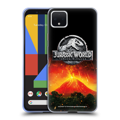 Jurassic World Fallen Kingdom Logo Volcano Eruption Soft Gel Case for Google Pixel 4 XL