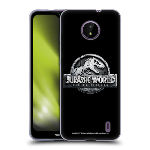 Jurassic World Fallen Kingdom Logo Plain Black Soft Gel Case for Nokia C10 / C20