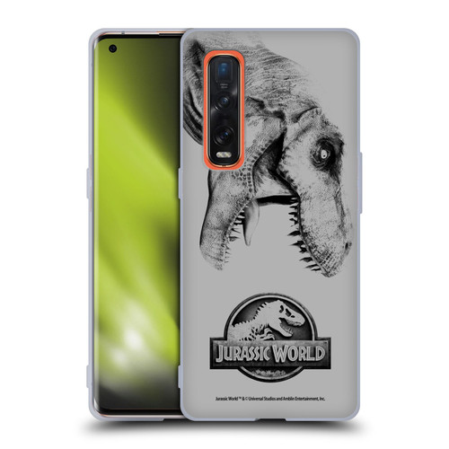 Jurassic World Fallen Kingdom Logo T-Rex Soft Gel Case for OPPO Find X2 Pro 5G
