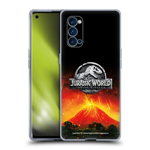 Jurassic World Fallen Kingdom Logo Volcano Eruption Soft Gel Case for OPPO Reno 4 Pro 5G