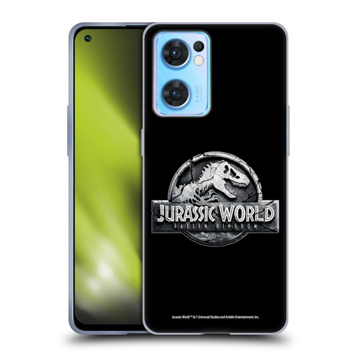 Jurassic World Fallen Kingdom Logo Plain Black Soft Gel Case for OPPO Reno7 5G / Find X5 Lite
