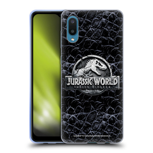 Jurassic World Fallen Kingdom Logo Dinosaur Scale Soft Gel Case for Samsung Galaxy A02/M02 (2021)