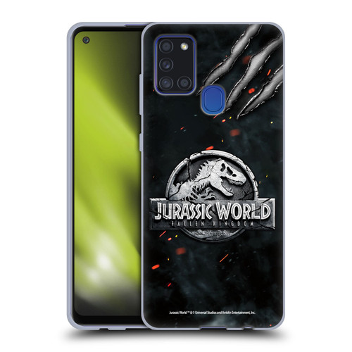 Jurassic World Fallen Kingdom Logo Dinosaur Claw Soft Gel Case for Samsung Galaxy A21s (2020)