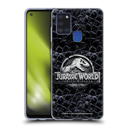 Jurassic World Fallen Kingdom Logo Dinosaur Scale Soft Gel Case for Samsung Galaxy A21s (2020)
