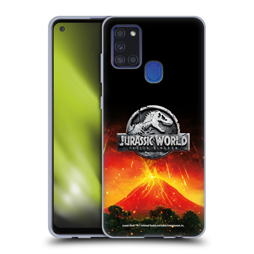 Jurassic World Fallen Kingdom Logo Volcano Eruption Soft Gel Case for Samsung Galaxy A21s (2020)