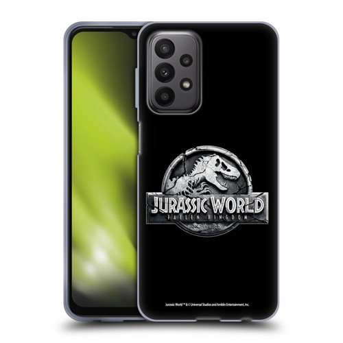 Jurassic World Fallen Kingdom Logo Plain Black Soft Gel Case for Samsung Galaxy A23 / 5G (2022)