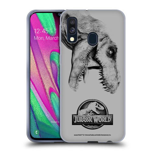 Jurassic World Fallen Kingdom Logo T-Rex Soft Gel Case for Samsung Galaxy A40 (2019)