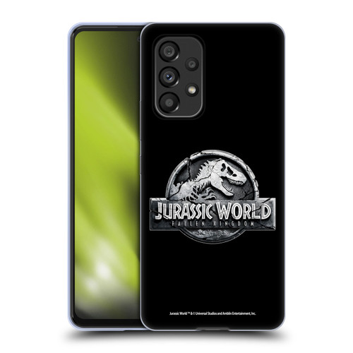 Jurassic World Fallen Kingdom Logo Plain Black Soft Gel Case for Samsung Galaxy A53 5G (2022)