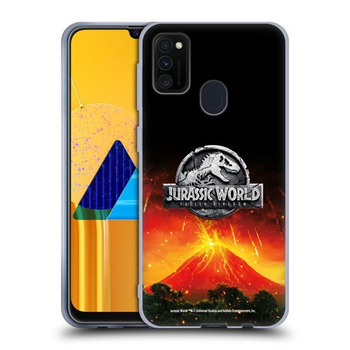 Jurassic World Fallen Kingdom Logo Volcano Eruption Soft Gel Case for Samsung Galaxy M30s (2019)/M21 (2020)