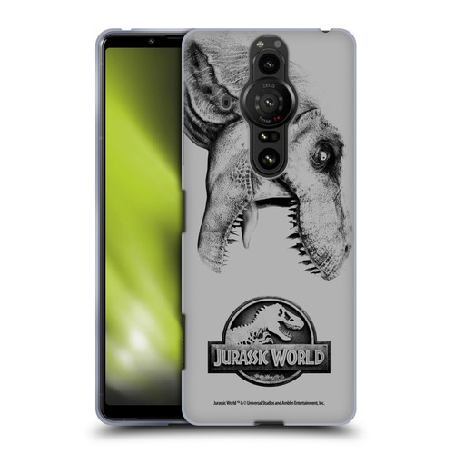 Jurassic World Fallen Kingdom Logo T-Rex Soft Gel Case for Sony Xperia Pro-I