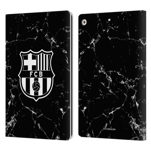 FC Barcelona Crest Patterns Black Marble Leather Book Wallet Case Cover For Apple iPad 10.2 2019/2020/2021