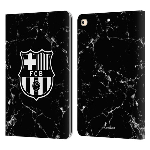 FC Barcelona Crest Patterns Black Marble Leather Book Wallet Case Cover For Apple iPad 9.7 2017 / iPad 9.7 2018