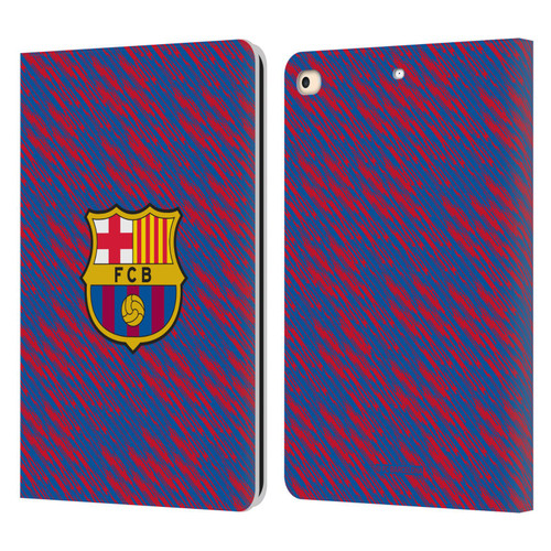 FC Barcelona Crest Patterns Glitch Leather Book Wallet Case Cover For Apple iPad 9.7 2017 / iPad 9.7 2018