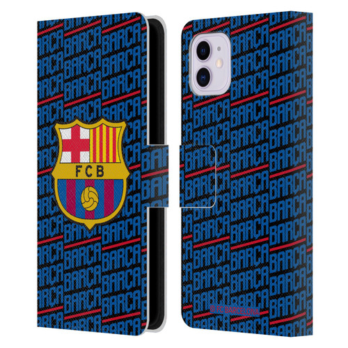 FC Barcelona Crest Patterns Barca Leather Book Wallet Case Cover For Apple iPhone 11