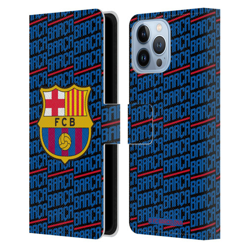 FC Barcelona Crest Patterns Barca Leather Book Wallet Case Cover For Apple iPhone 13 Pro Max