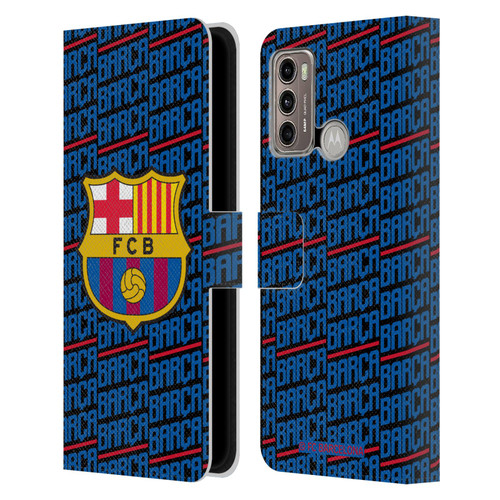 FC Barcelona Crest Patterns Barca Leather Book Wallet Case Cover For Motorola Moto G60 / Moto G40 Fusion